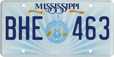 MS license plate BHE463