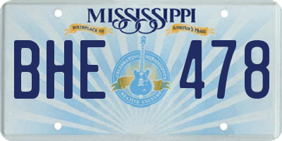MS license plate BHE478