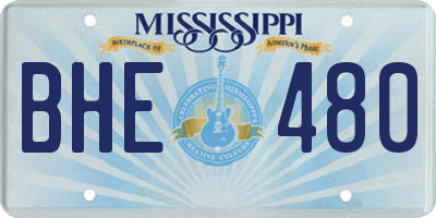 MS license plate BHE480