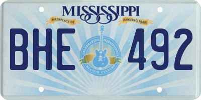 MS license plate BHE492