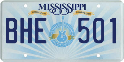 MS license plate BHE501