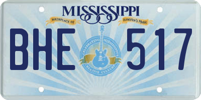 MS license plate BHE517