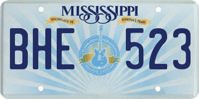MS license plate BHE523