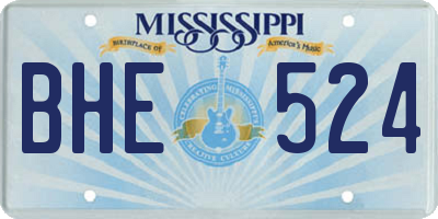 MS license plate BHE524