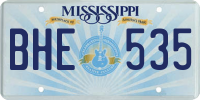 MS license plate BHE535