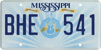 MS license plate BHE541