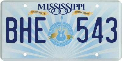 MS license plate BHE543