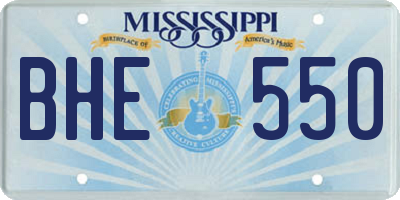 MS license plate BHE550