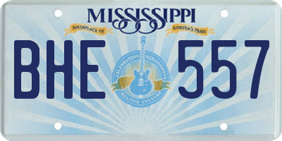 MS license plate BHE557