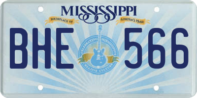 MS license plate BHE566