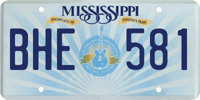 MS license plate BHE581