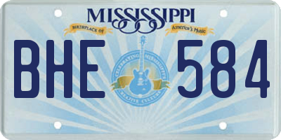 MS license plate BHE584