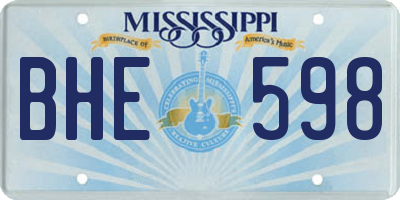 MS license plate BHE598