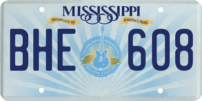 MS license plate BHE608