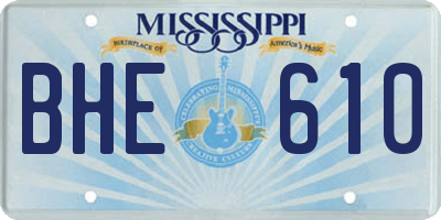 MS license plate BHE610