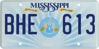 MS license plate BHE613
