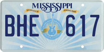 MS license plate BHE617