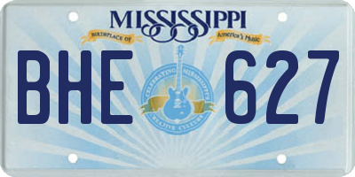 MS license plate BHE627