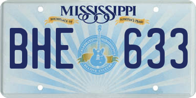 MS license plate BHE633