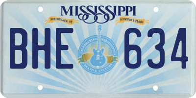 MS license plate BHE634