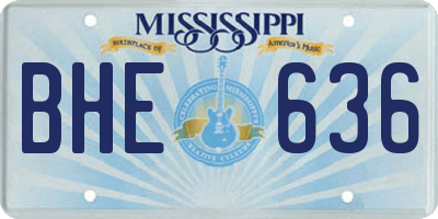 MS license plate BHE636
