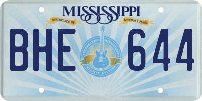 MS license plate BHE644