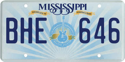 MS license plate BHE646
