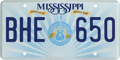 MS license plate BHE650
