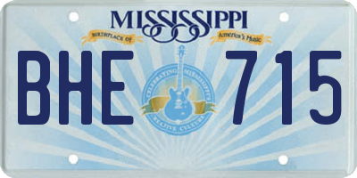 MS license plate BHE715