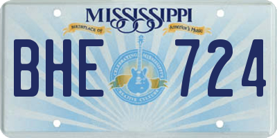 MS license plate BHE724