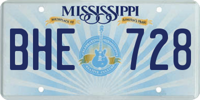 MS license plate BHE728