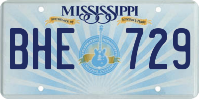 MS license plate BHE729