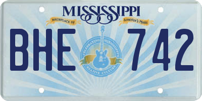 MS license plate BHE742