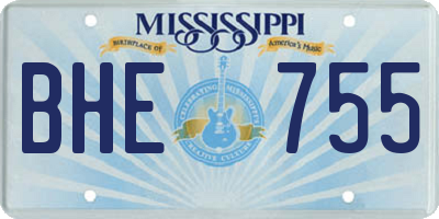 MS license plate BHE755