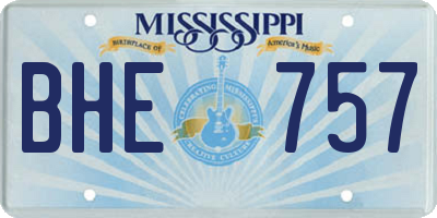 MS license plate BHE757