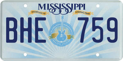 MS license plate BHE759