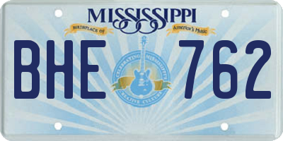 MS license plate BHE762