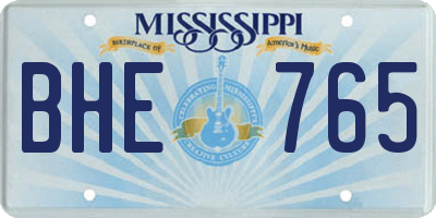 MS license plate BHE765