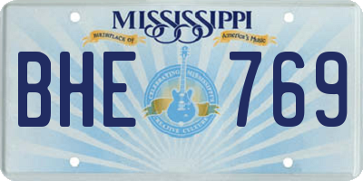 MS license plate BHE769