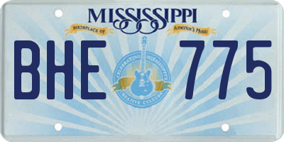 MS license plate BHE775