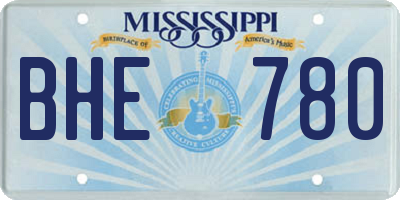 MS license plate BHE780