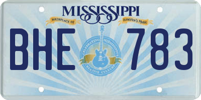 MS license plate BHE783