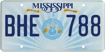 MS license plate BHE788
