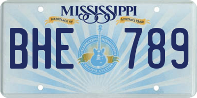 MS license plate BHE789
