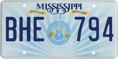 MS license plate BHE794