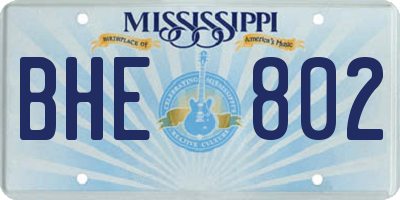 MS license plate BHE802