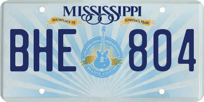 MS license plate BHE804