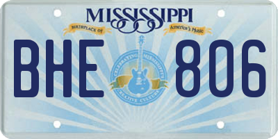 MS license plate BHE806