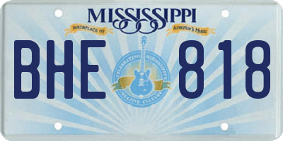 MS license plate BHE818
