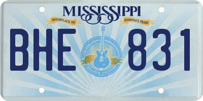 MS license plate BHE831